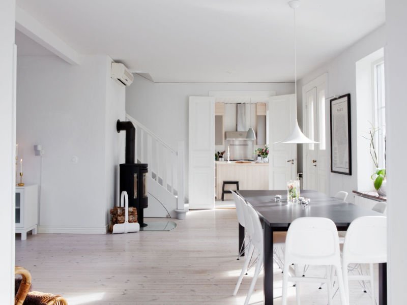 decoración escandinava con estufas